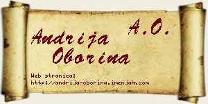 Andrija Oborina vizit kartica